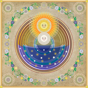 Ilustración para la portada del libro de Mario Satz La música de las esferas, editado por Dairea Ediciones.